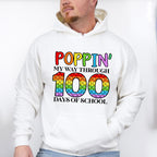 Poppin My Way Through 100 Days Of School Theme T-shirt, Hoodie, Sweatshirt