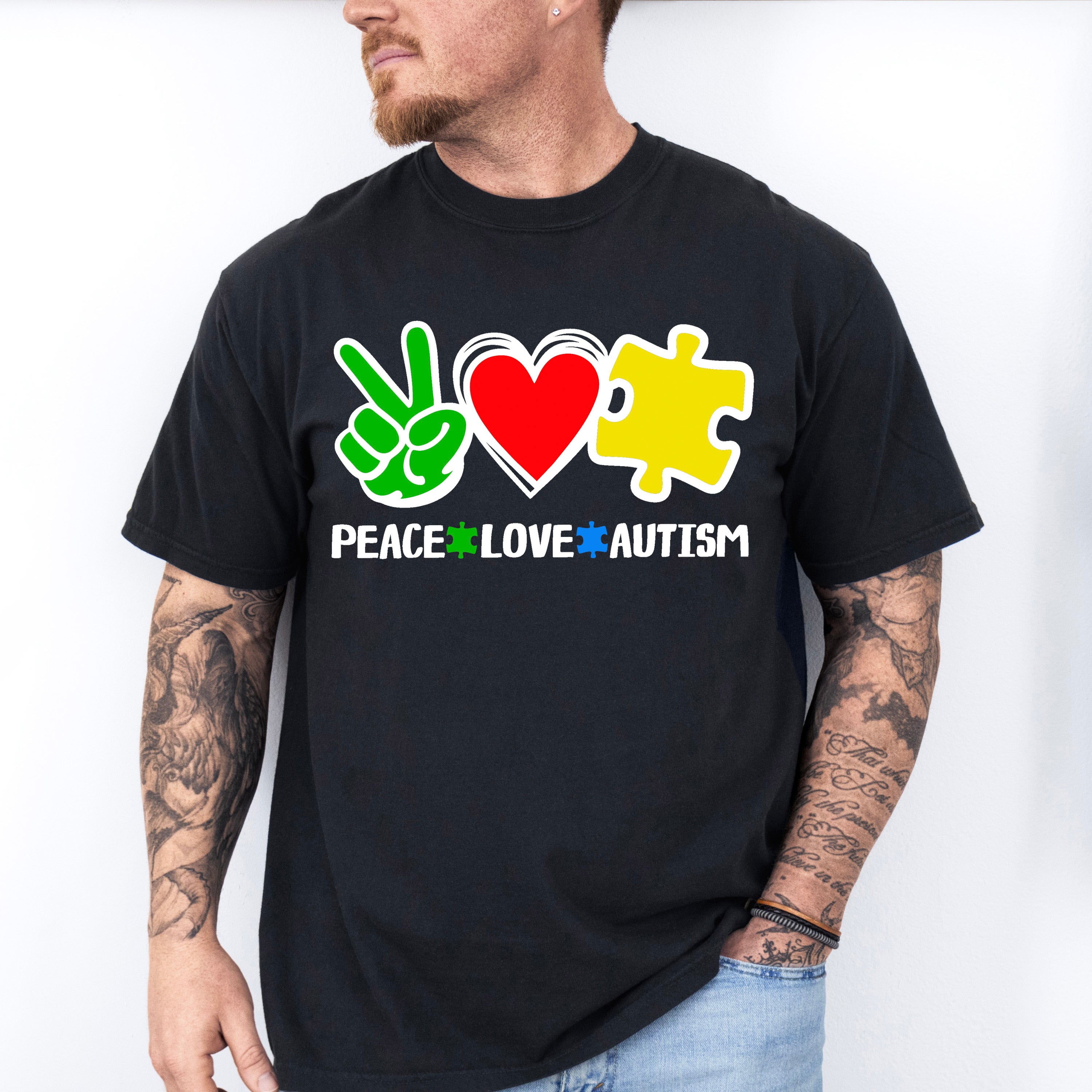 Peace Love Autism, Autism Theme T-shirt, Hoodie, Sweatshirt