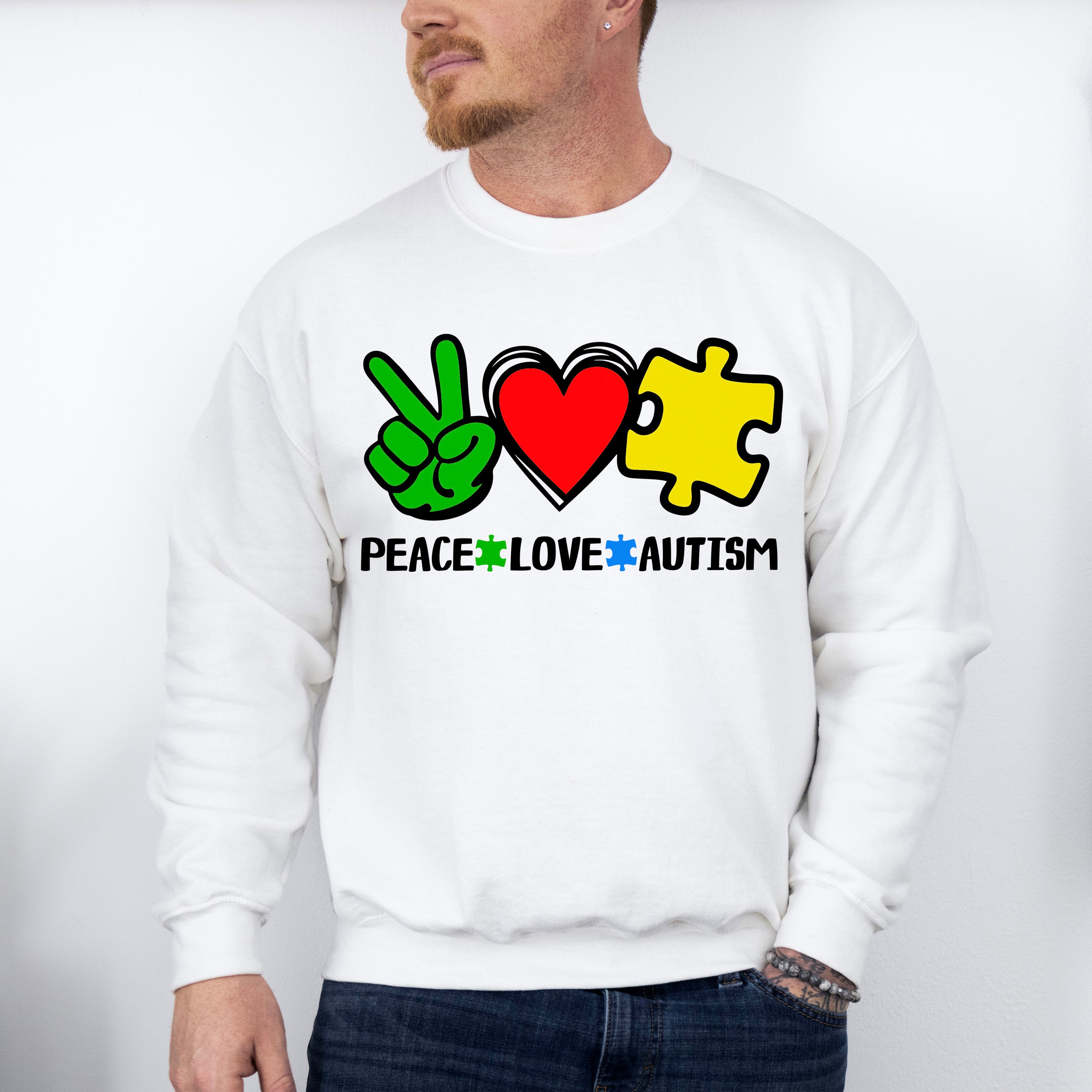 Peace Love Autism, Autism Theme T-shirt, Hoodie, Sweatshirt