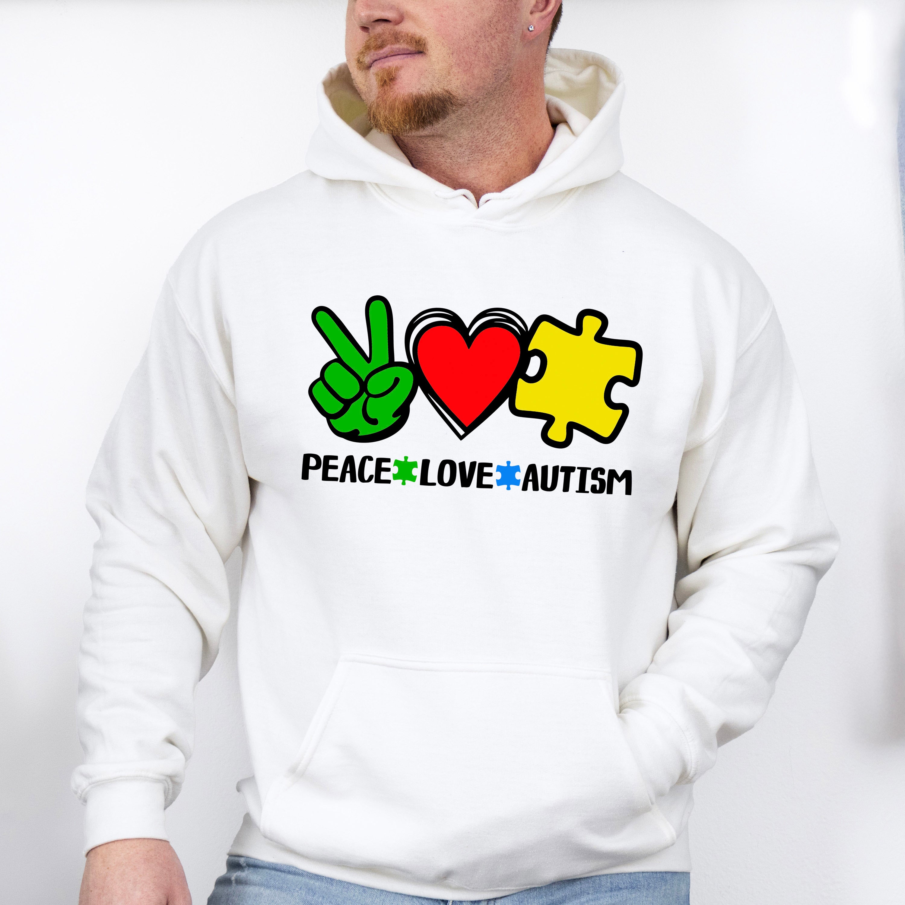 Peace Love Autism, Autism Theme T-shirt, Hoodie, Sweatshirt