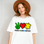 Peace Love Autism, Autism Theme T-shirt, Hoodie, Sweatshirt