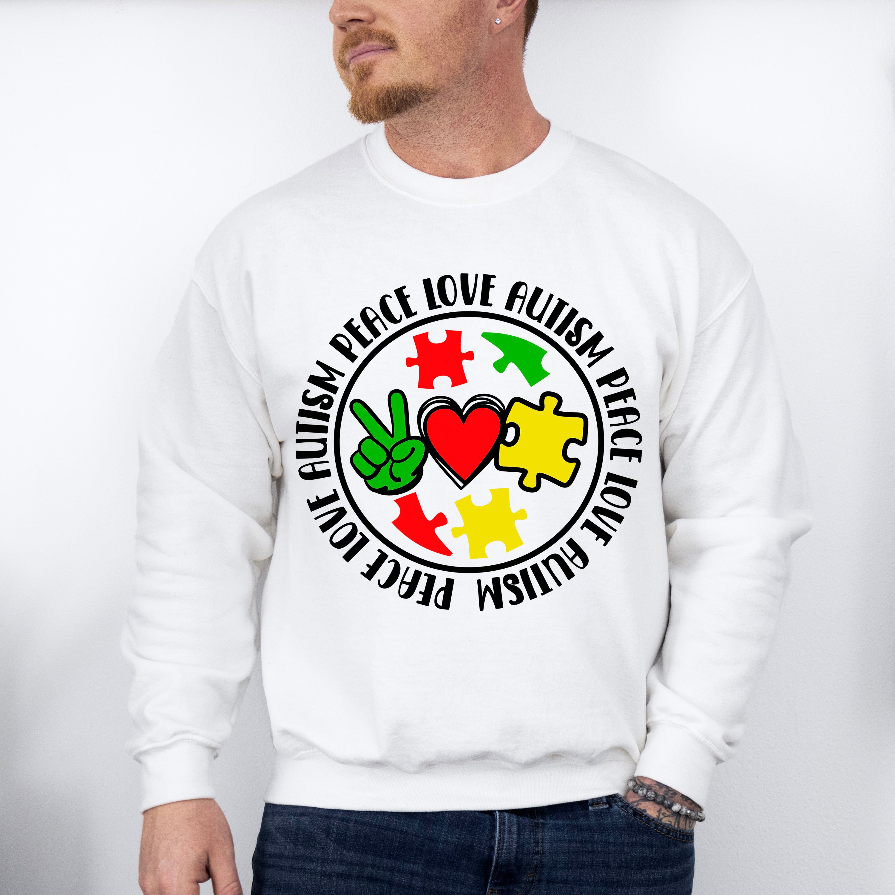 Peace Love Autism, Autism Theme T-shirt, Hoodie, Sweatshirt