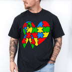 Autism Heart and Ribbon, Autism Theme T-shirt, Hoodie, Sweatshirt