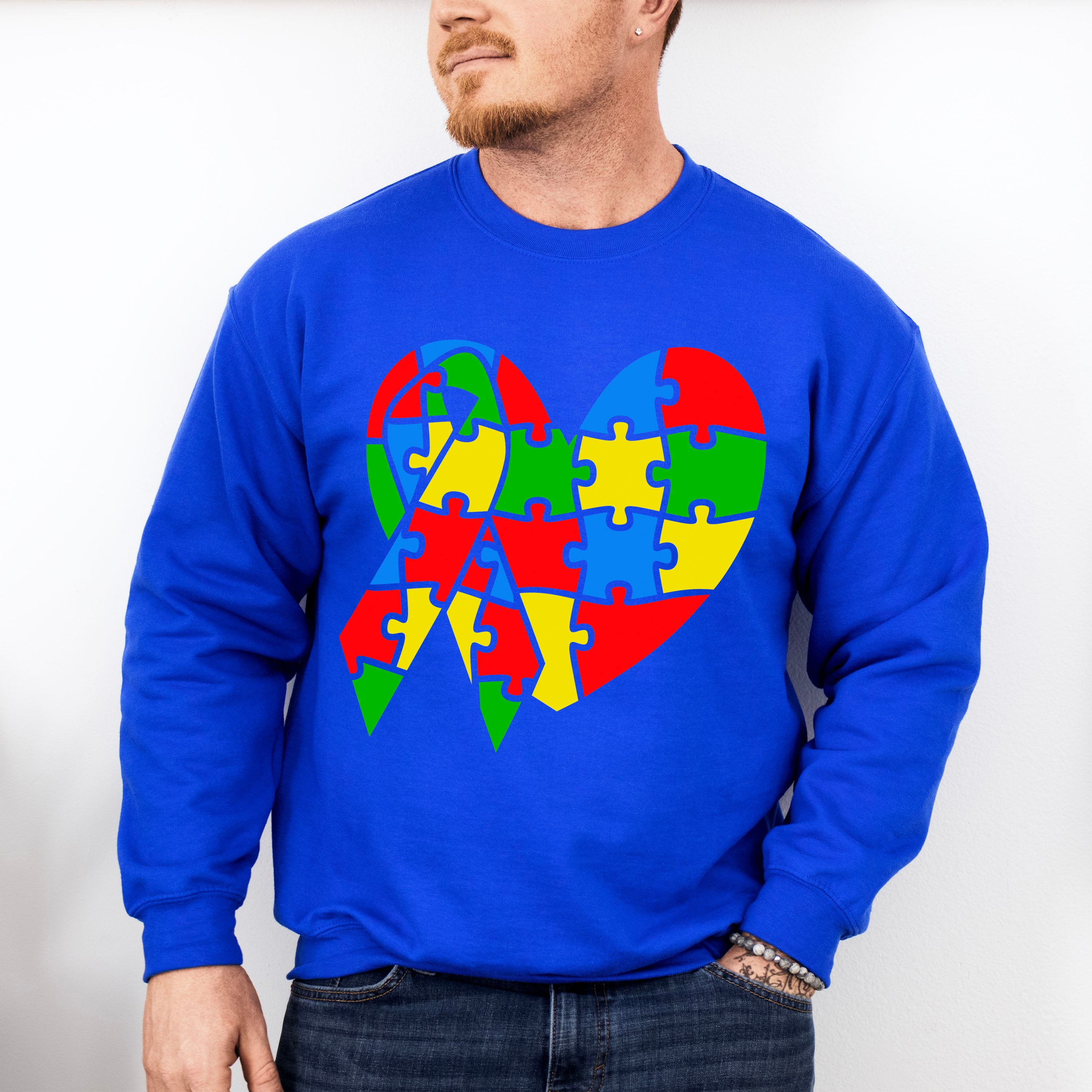 Autism Heart and Ribbon, Autism Theme T-shirt, Hoodie, Sweatshirt