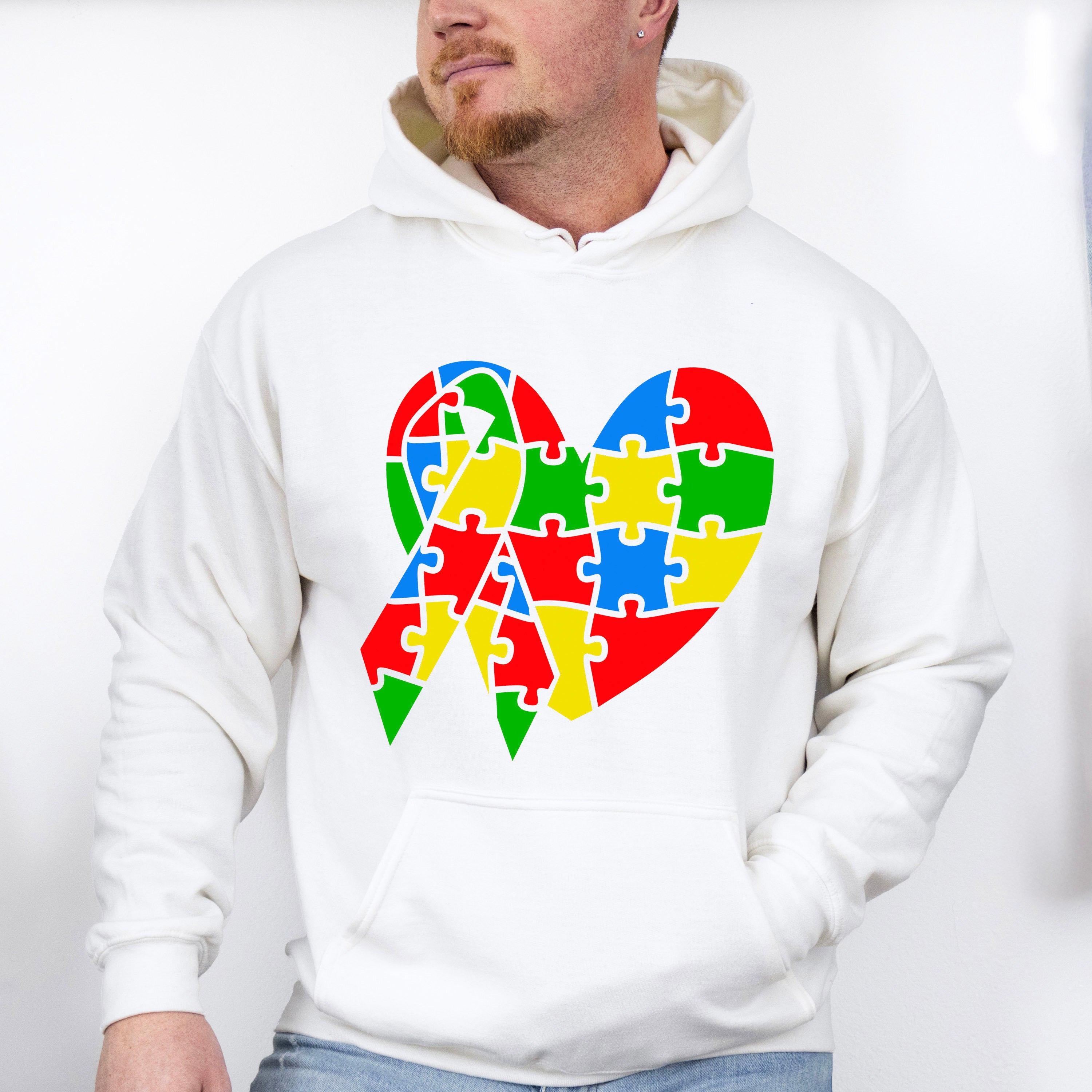 Autism Heart and Ribbon, Autism Theme T-shirt, Hoodie, Sweatshirt