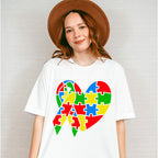 Autism Heart and Ribbon, Autism Theme T-shirt, Hoodie, Sweatshirt
