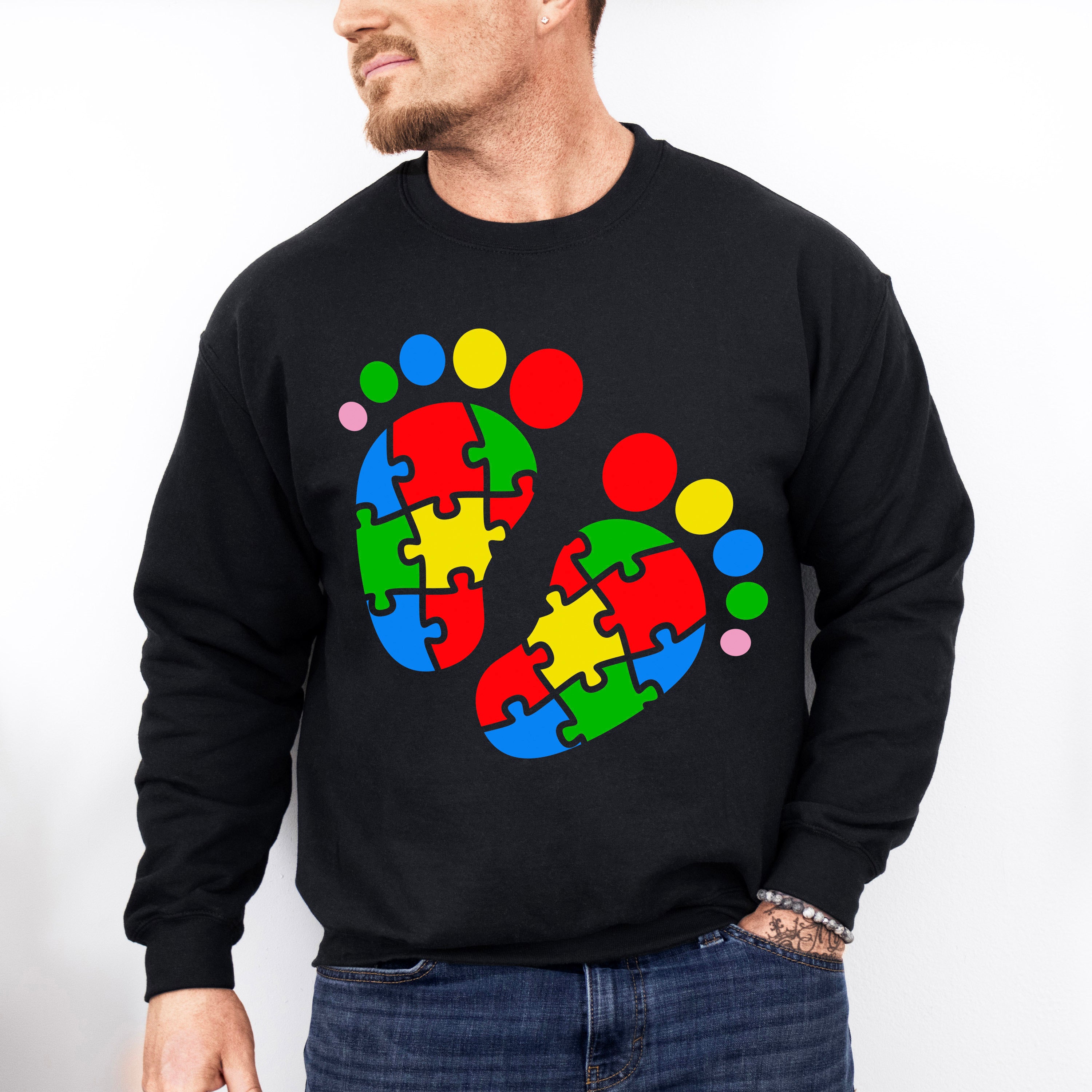 Autism Footprints, Autism Theme T-shirt, Hoodie, Sweatshirt
