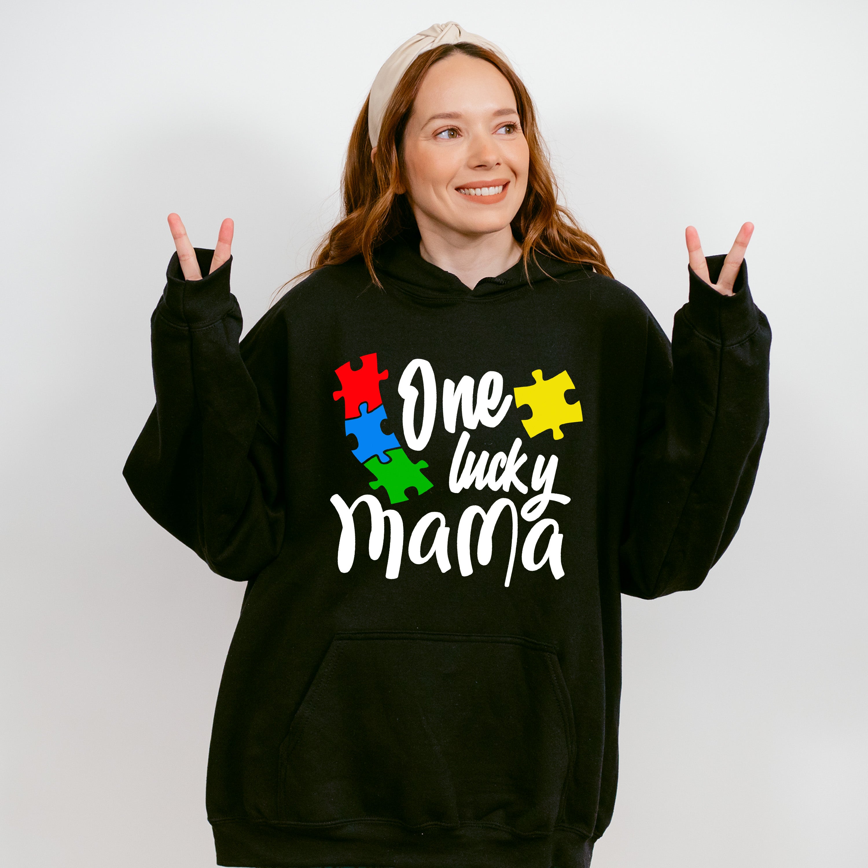 One Lucky Mama, Autism Theme T-shirt, Hoodie, Sweatshirt