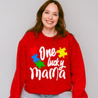 One Lucky Mama, Autism Theme T-shirt, Hoodie, Sweatshirt