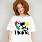 One Lucky Mama, Autism Theme T-shirt, Hoodie, Sweatshirt