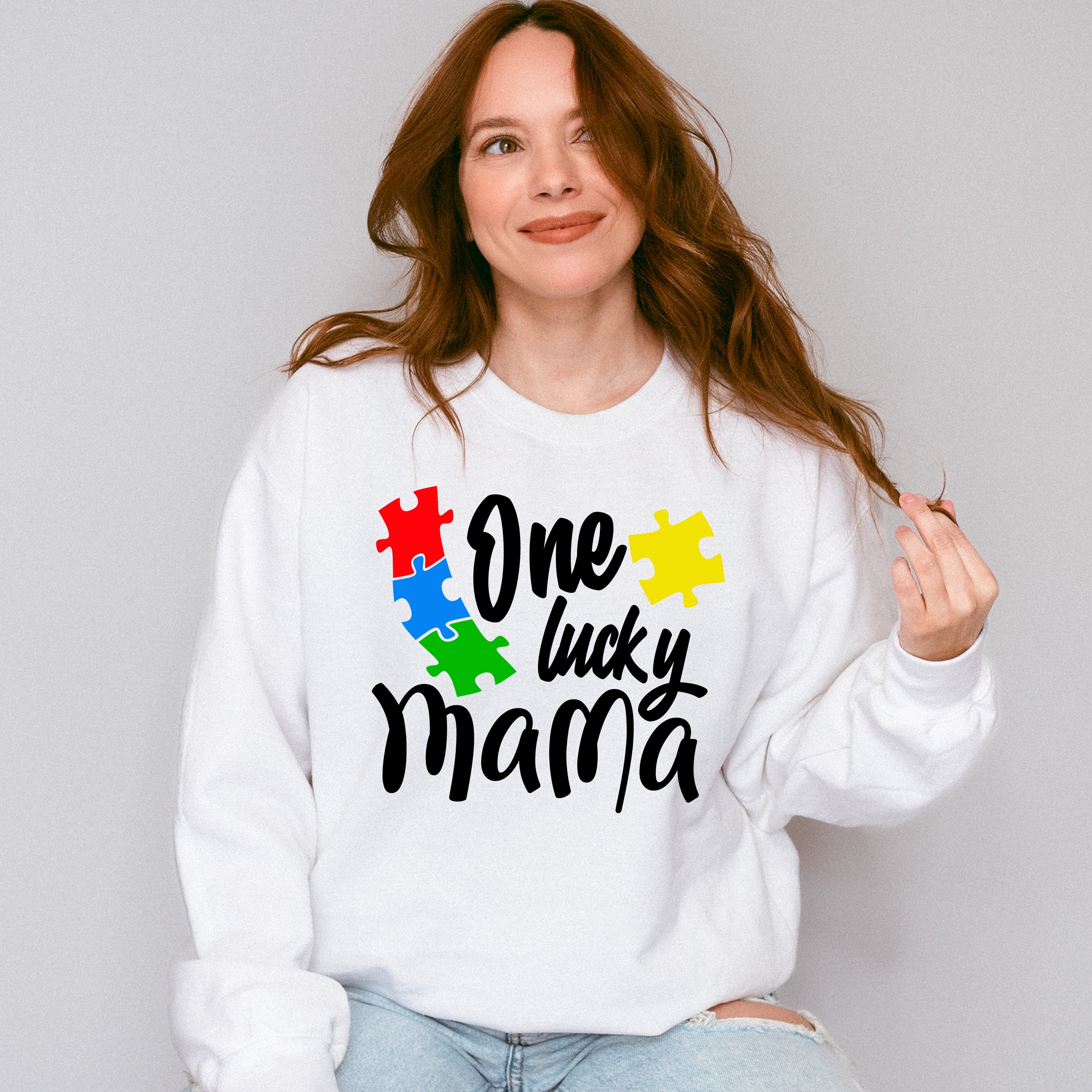 One Lucky Mama, Autism Theme T-shirt, Hoodie, Sweatshirt