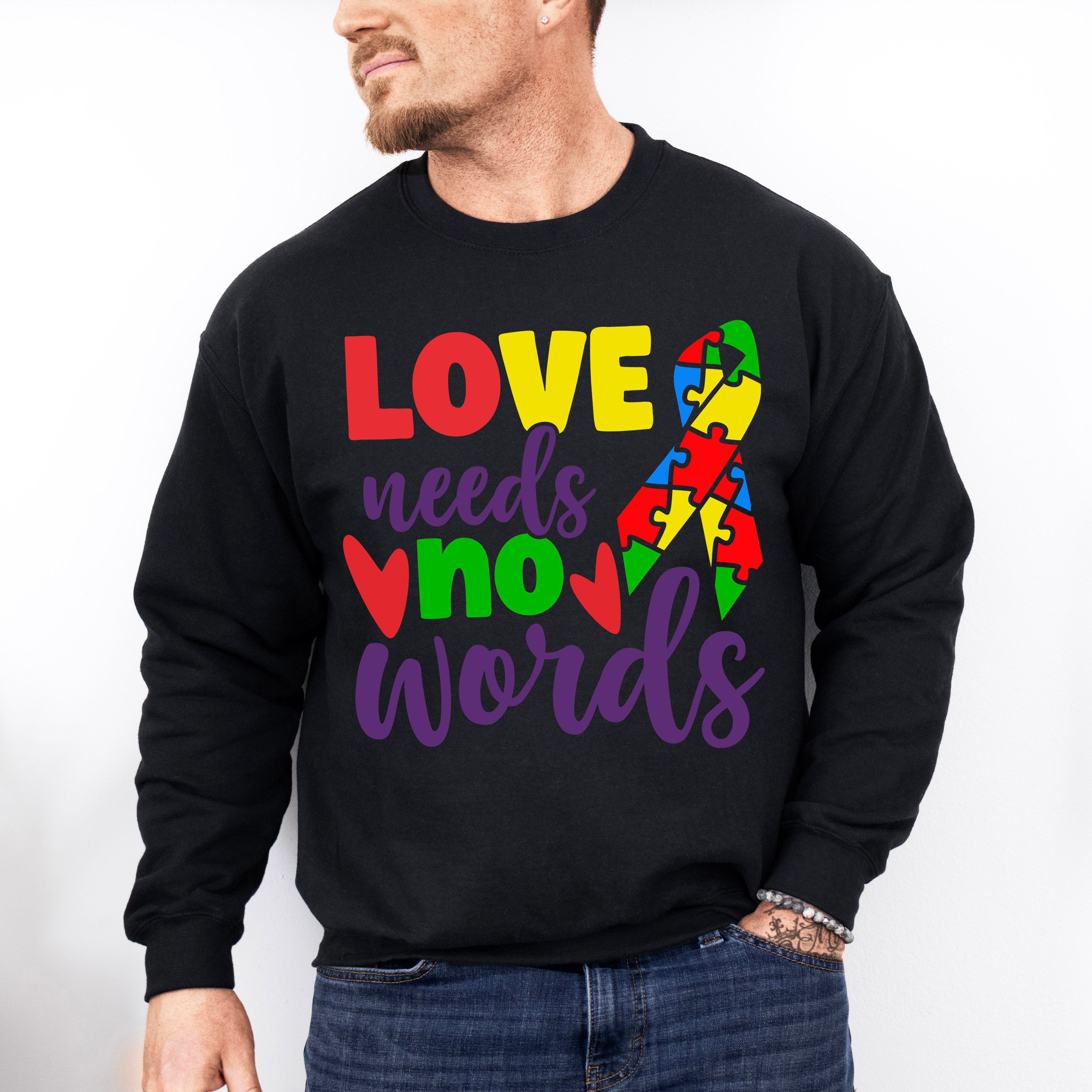 Love Needs No Words, Autism Theme T-shirt, Hoodie, Sweatshirt