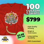 100 Gildan SoftStyle® Custom T-shirts Bundle