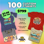 100 Gildan SoftStyle® Custom T-shirts Bundle