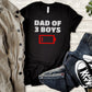 Dad Of 3 Boys Father's Day Unisex Crewneck T-Shirt Sweatshirt Hoodie