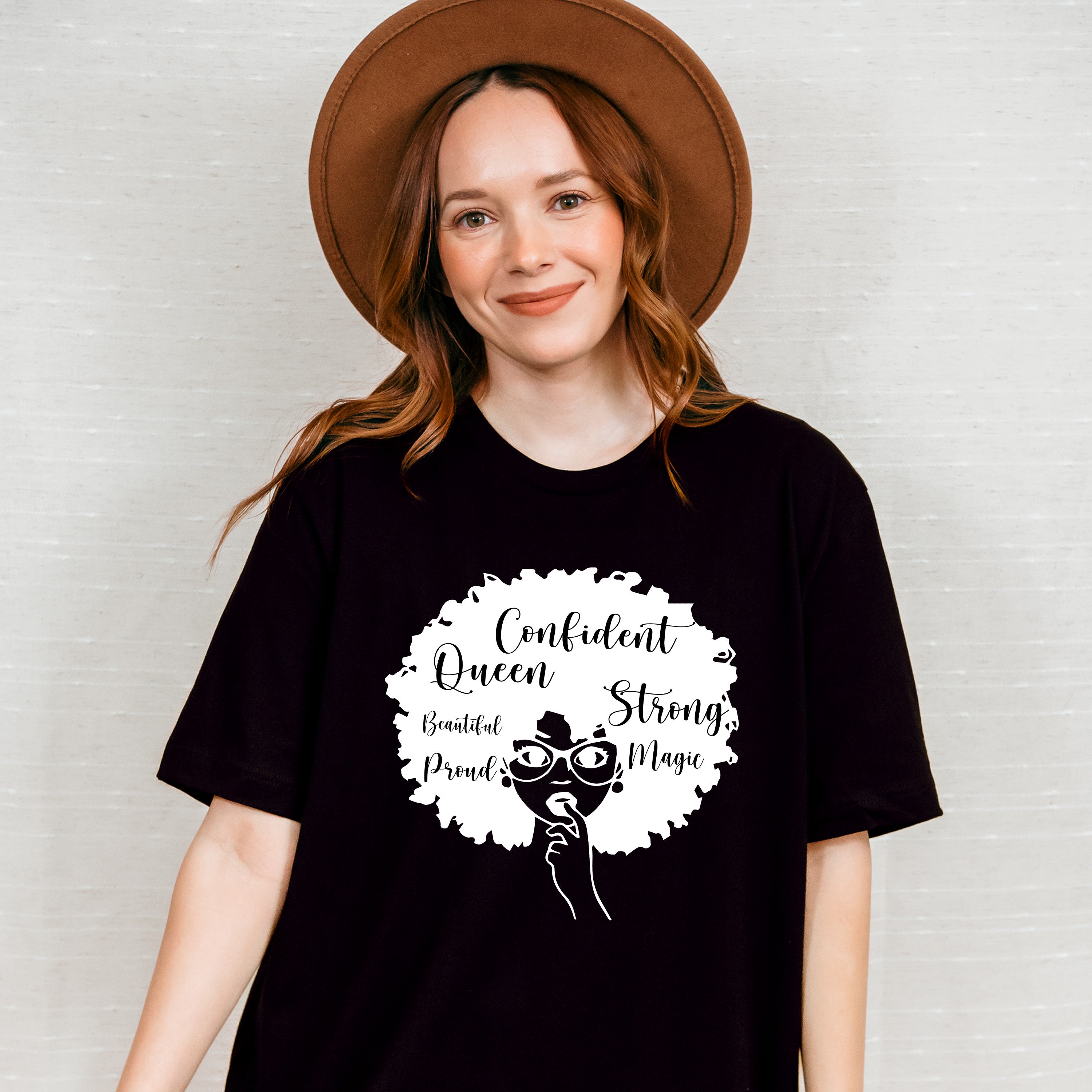 Afro Queen Glasses Design Juneteenth Unisex Crewneck T-Shirt Sweatshirt Hoodie