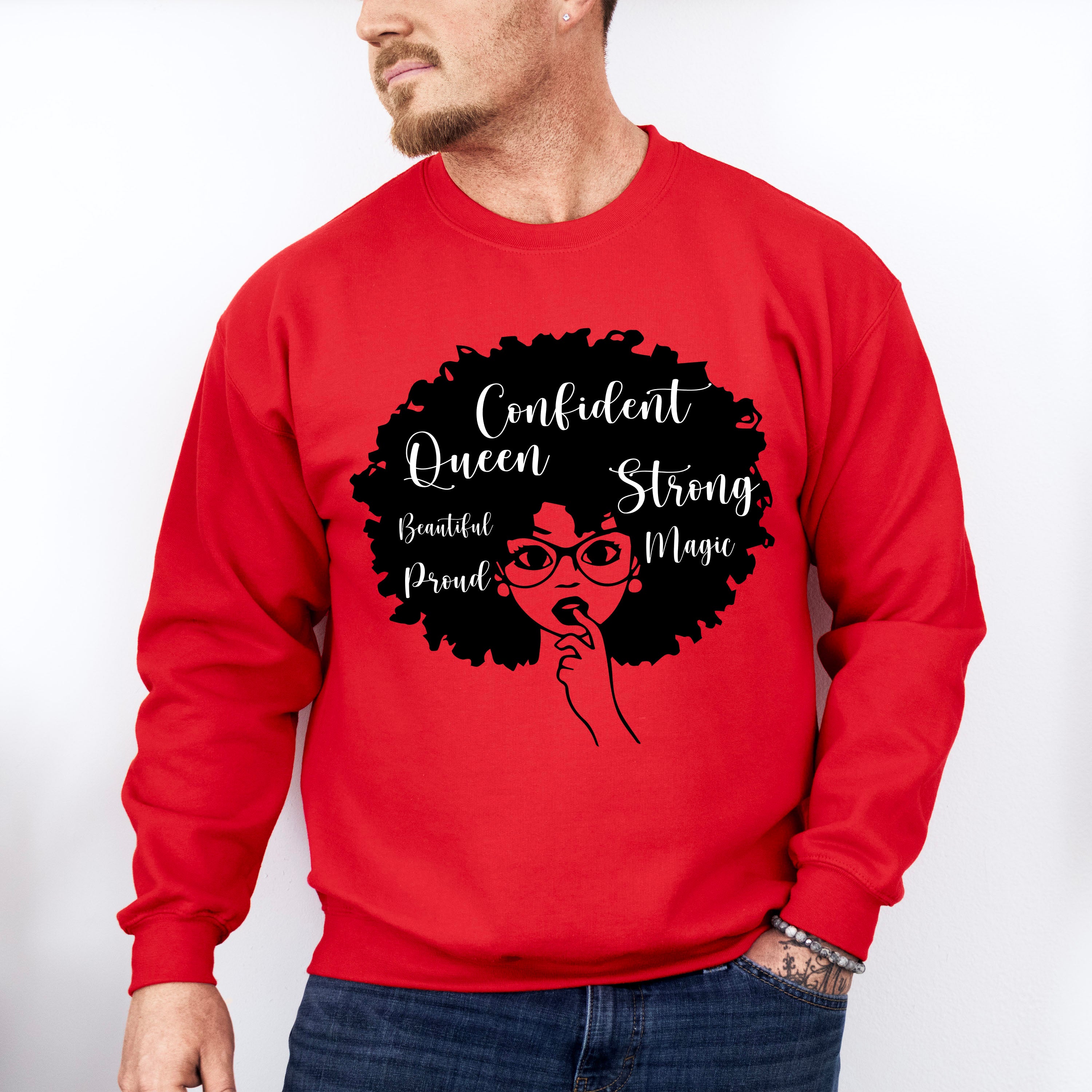 Afro Queen Glasses Design Juneteenth Unisex Crewneck T-Shirt Sweatshirt Hoodie