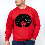 Afro Queen Glasses Design Juneteenth Unisex Crewneck T-Shirt Sweatshirt Hoodie