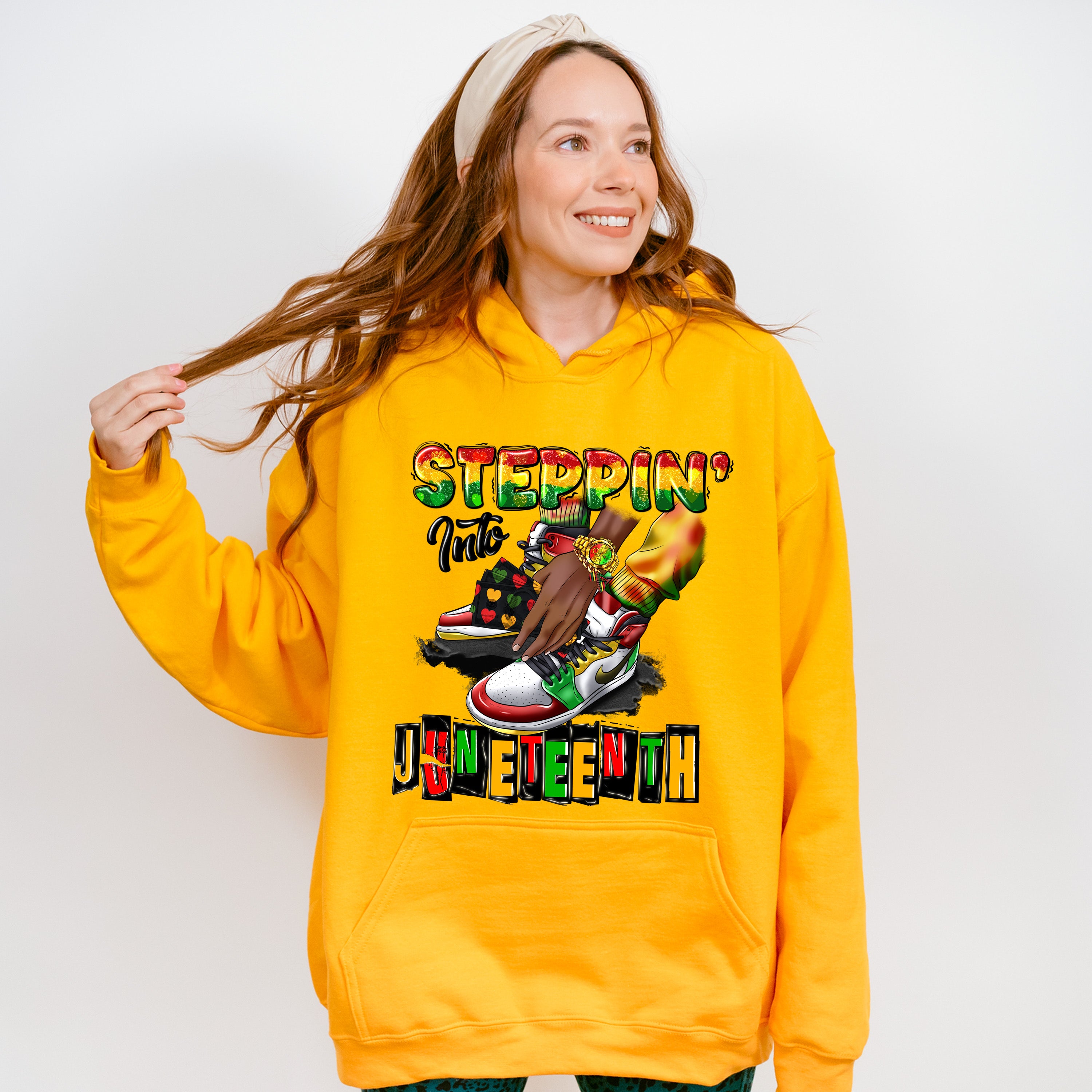 Steppin' Into Juneteenth - Juneteenth Unisex Crewneck T-Shirt Sweatshirt Hoodie