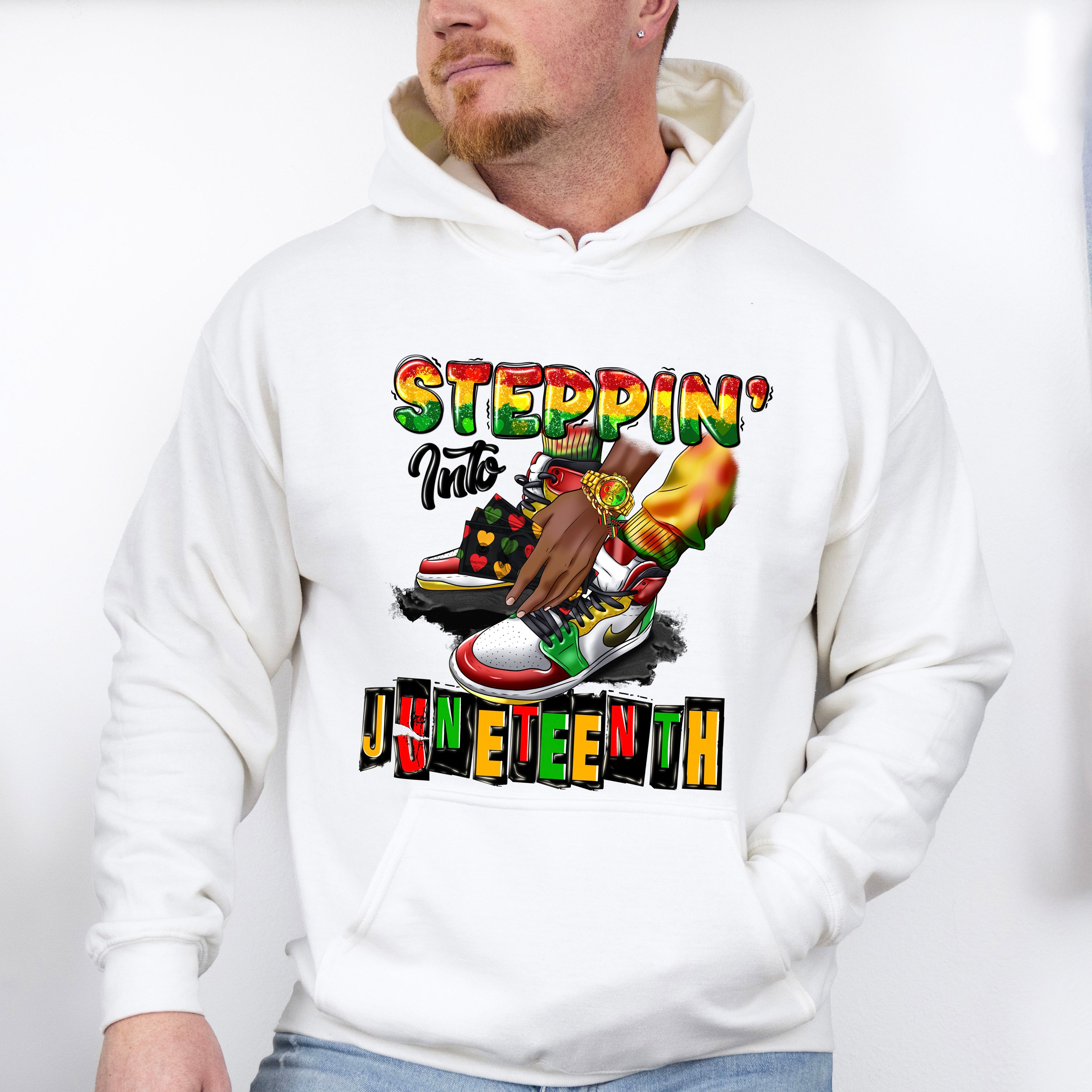 Steppin' Into Juneteenth - Juneteenth Unisex Crewneck T-Shirt Sweatshirt Hoodie