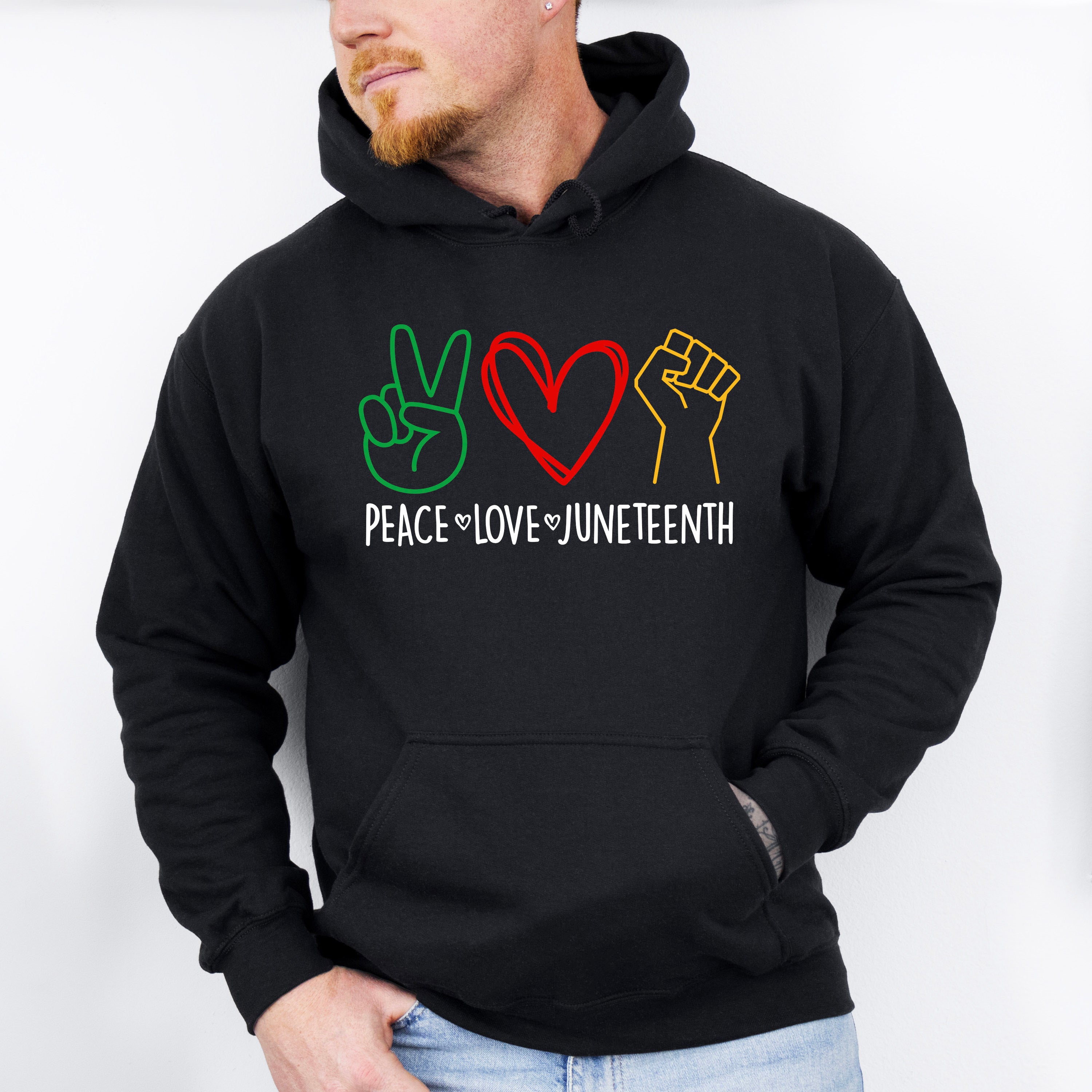 Peace Love Juneteenth - Juneteenth Unisex Crewneck T-Shirt Sweatshirt Hoodie