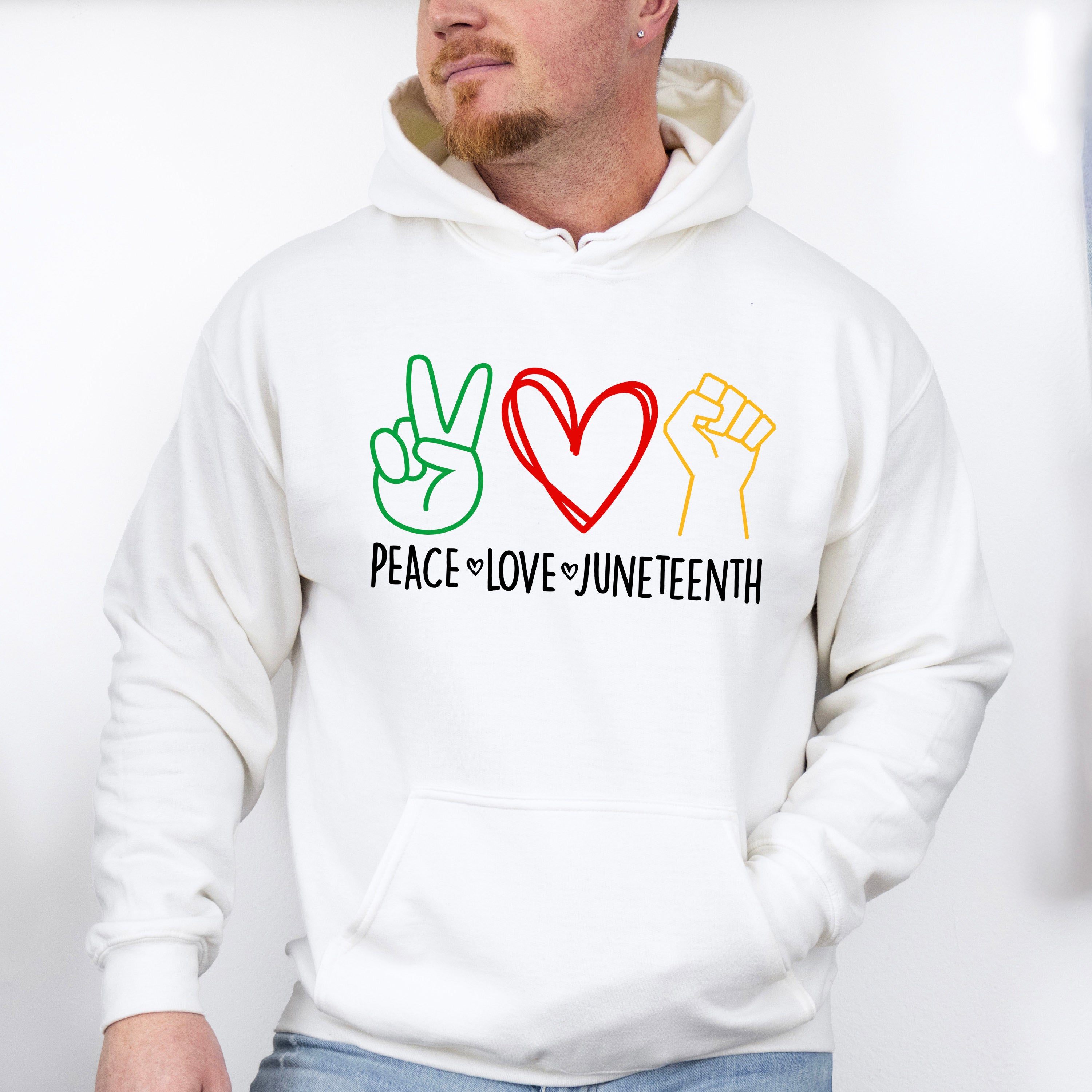 Peace Love Juneteenth - Juneteenth Unisex Crewneck T-Shirt Sweatshirt Hoodie