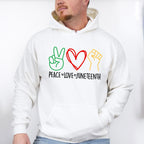 Peace Love Juneteenth - Juneteenth Unisex Crewneck T-Shirt Sweatshirt Hoodie