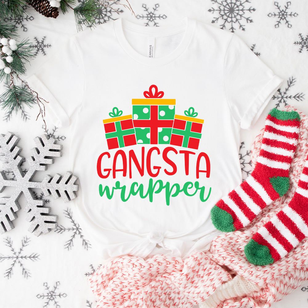 Gangsta Wrapper Design - Christmas Unisex Crewneck T-Shirt Sweatshirt Hoodie