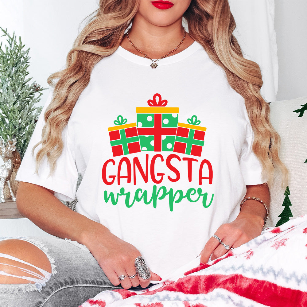 Gangsta Wrapper Design - Christmas Unisex Crewneck T-Shirt Sweatshirt Hoodie