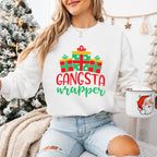 Gangsta Wrapper Design - Christmas Unisex Crewneck T-Shirt Sweatshirt Hoodie