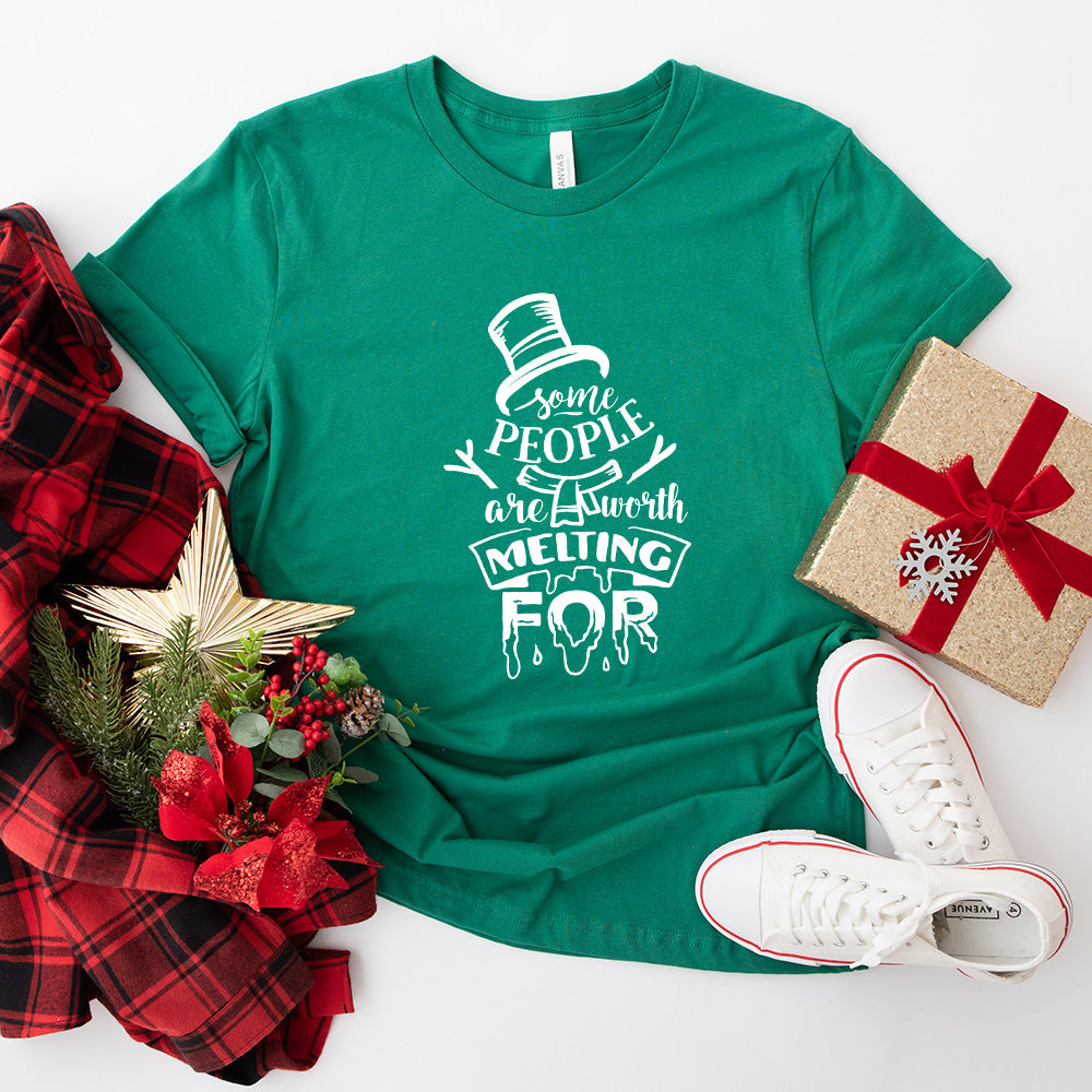Some People Are Worth Melting For Design - Christmas Unisex Crewneck T-Shirt Sweatshirt Hoodie