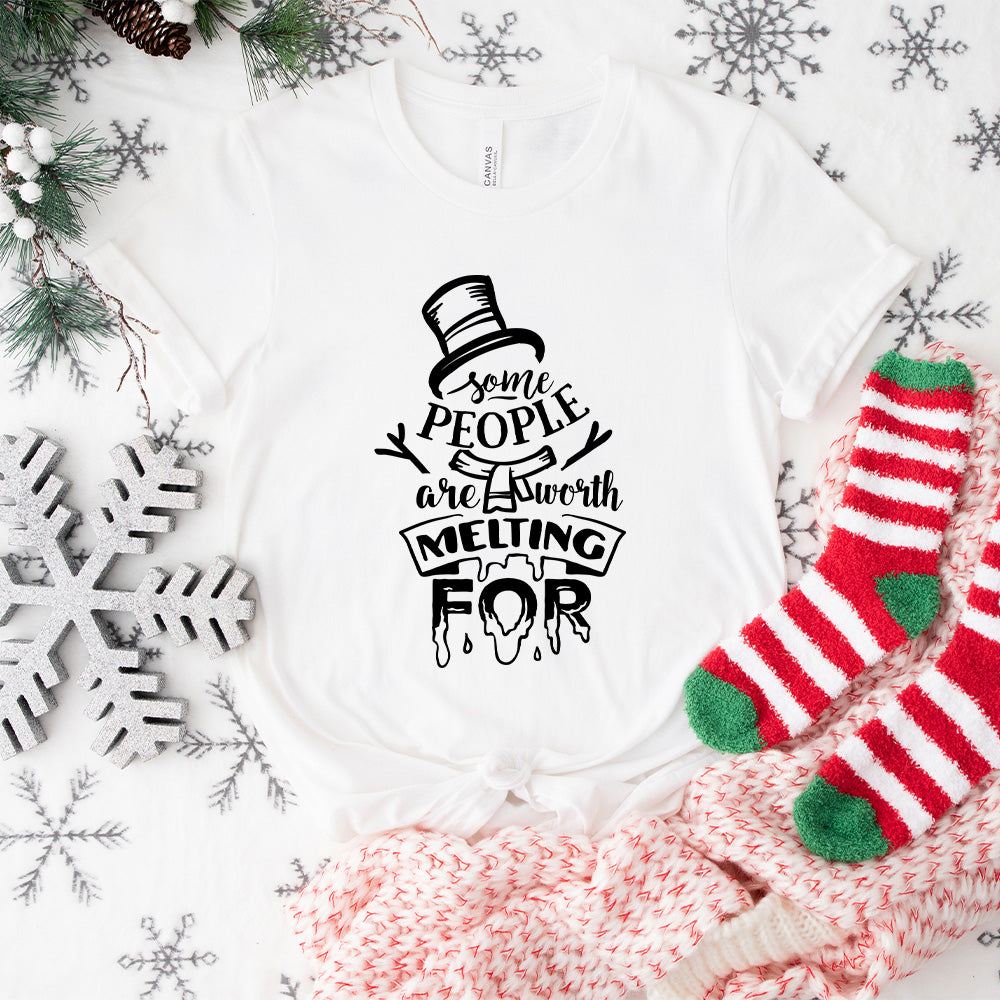 Some People Are Worth Melting For Design - Christmas Unisex Crewneck T-Shirt Sweatshirt Hoodie