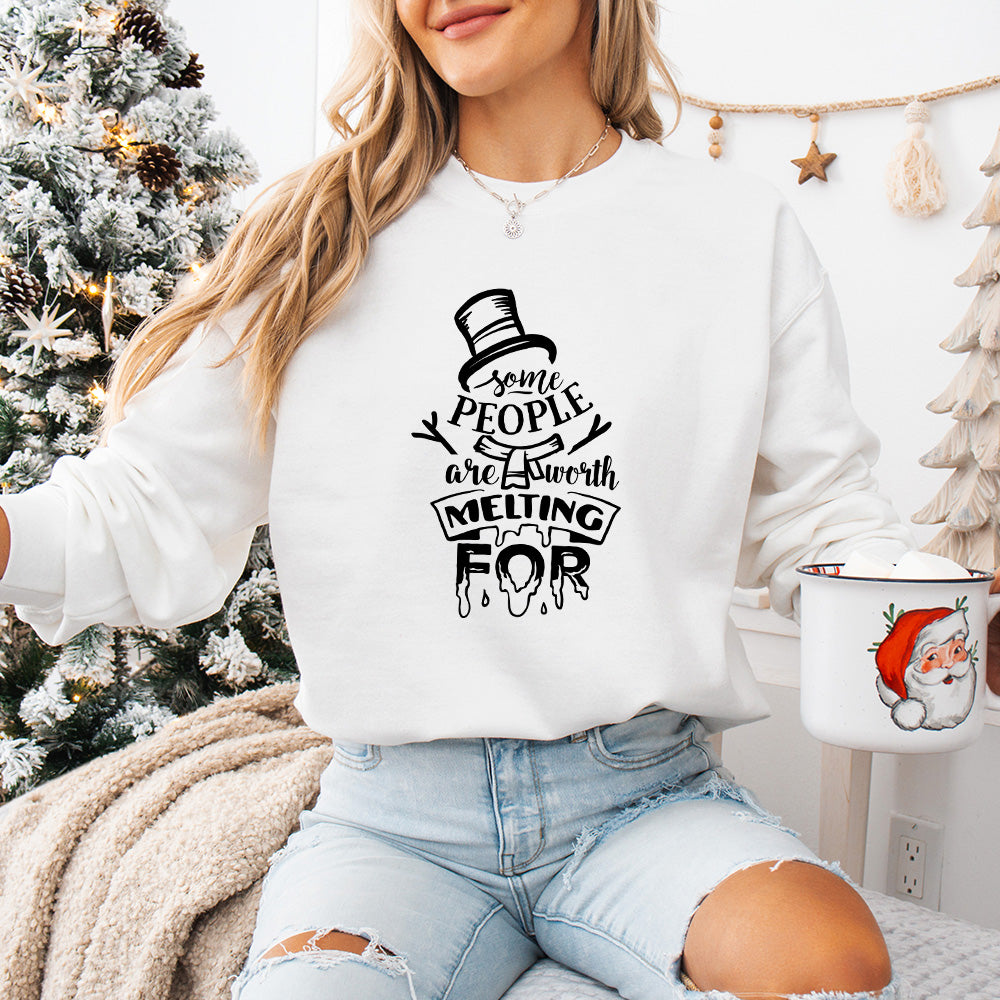 Some People Are Worth Melting For Design - Christmas Unisex Crewneck T-Shirt Sweatshirt Hoodie