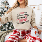 I Run On Coffee And Christmas Cheer Design - Christmas Unisex Crewneck T-Shirt Sweatshirt Hoodie