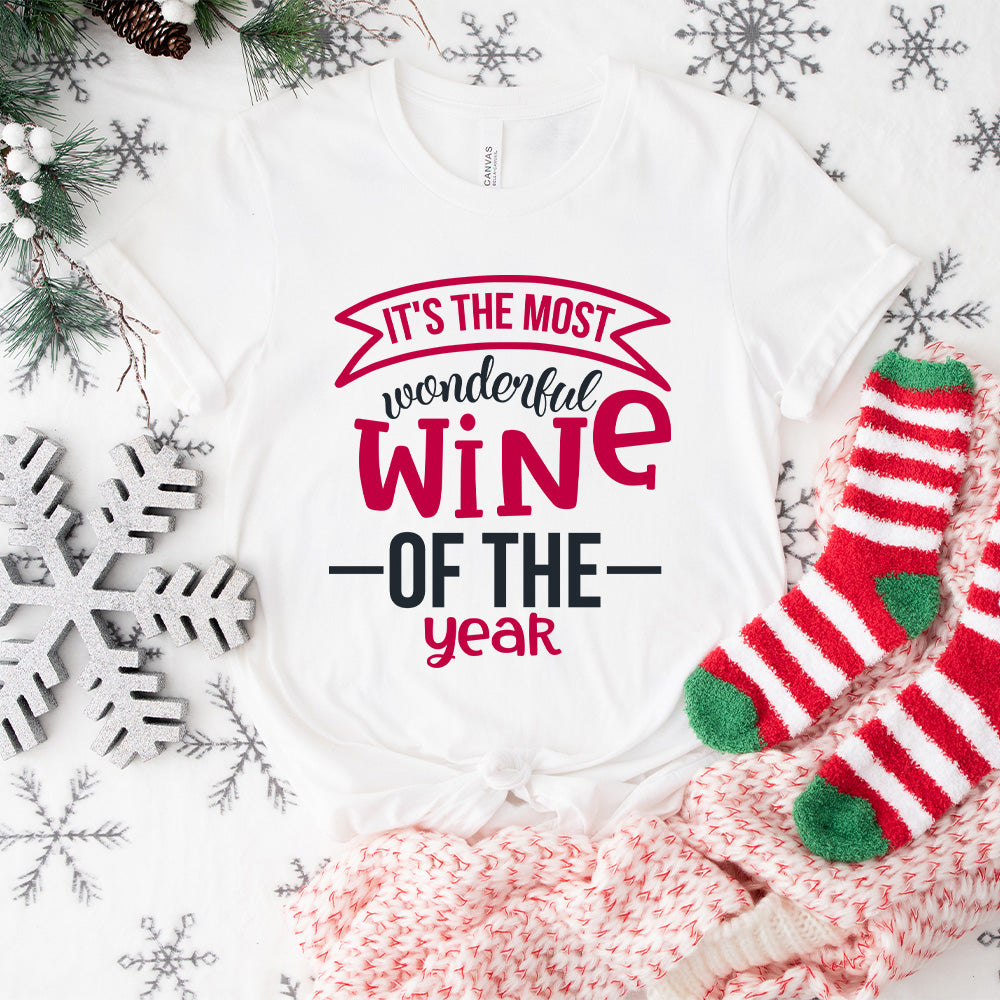 It's The Most Wonderful Wine Of The Year Design - Christmas Unisex Crewneck T-Shirt Sweatshirt Hoodie