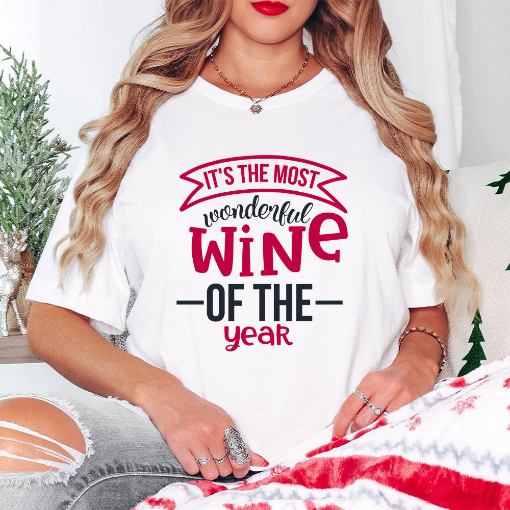 It's The Most Wonderful Wine Of The Year Design - Christmas Unisex Crewneck T-Shirt Sweatshirt Hoodie