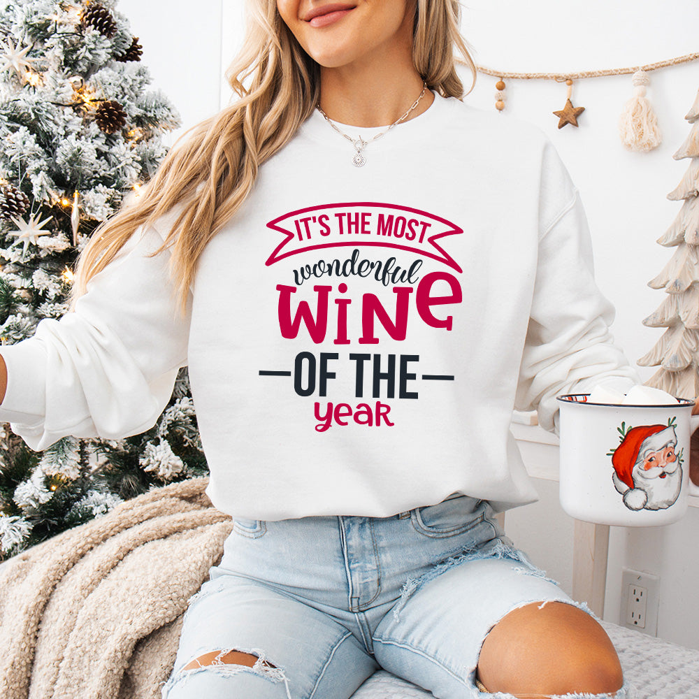 It's The Most Wonderful Wine Of The Year Design - Christmas Unisex Crewneck T-Shirt Sweatshirt Hoodie
