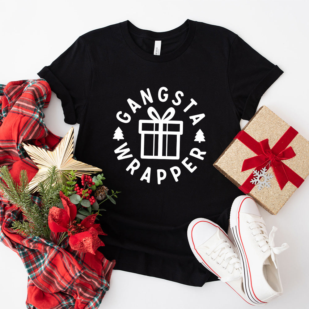 Gangsta Wrapper Design - Christmas Unisex Crewneck T-Shirt Sweatshirt Hoodie