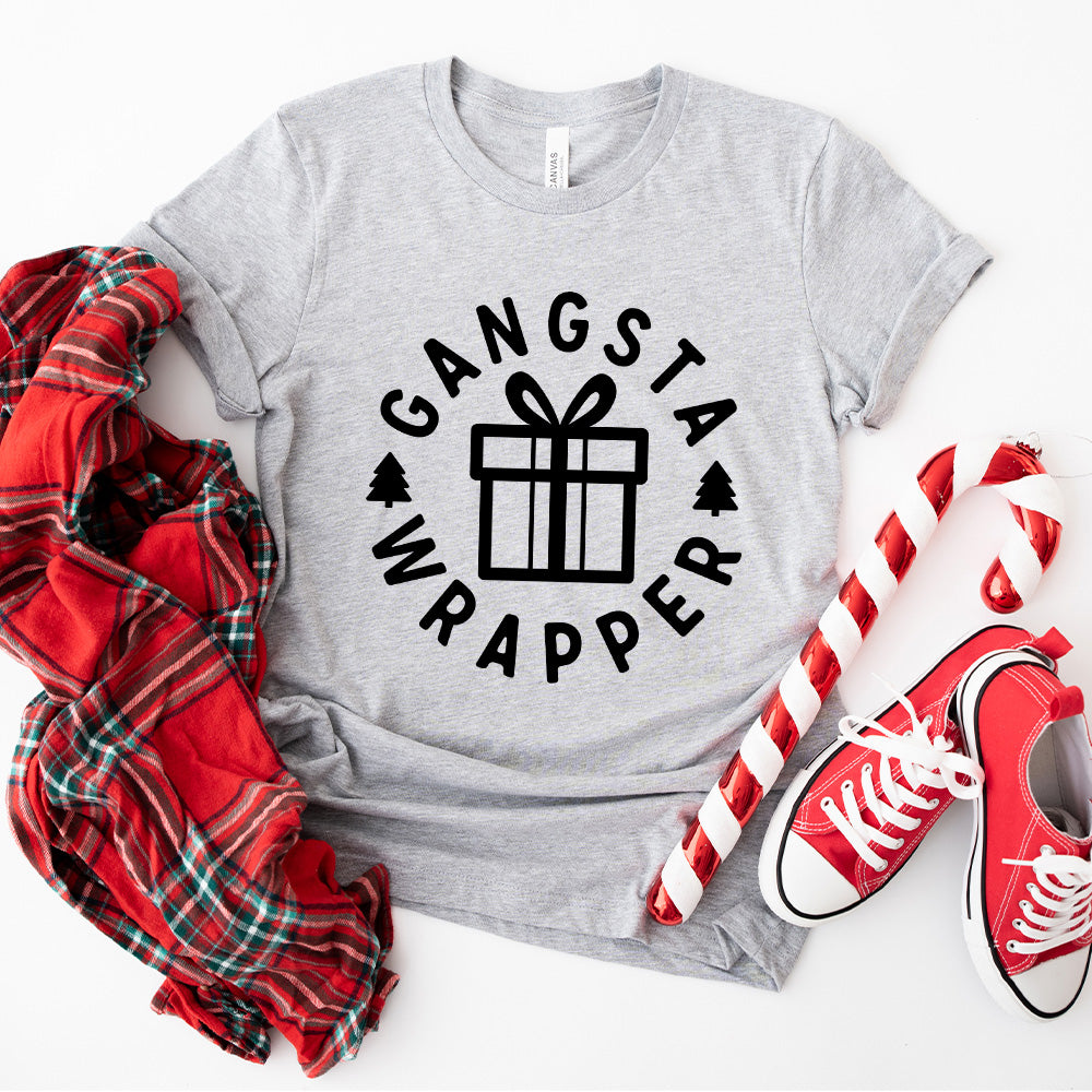 Gangsta Wrapper Design - Christmas Unisex Crewneck T-Shirt Sweatshirt Hoodie
