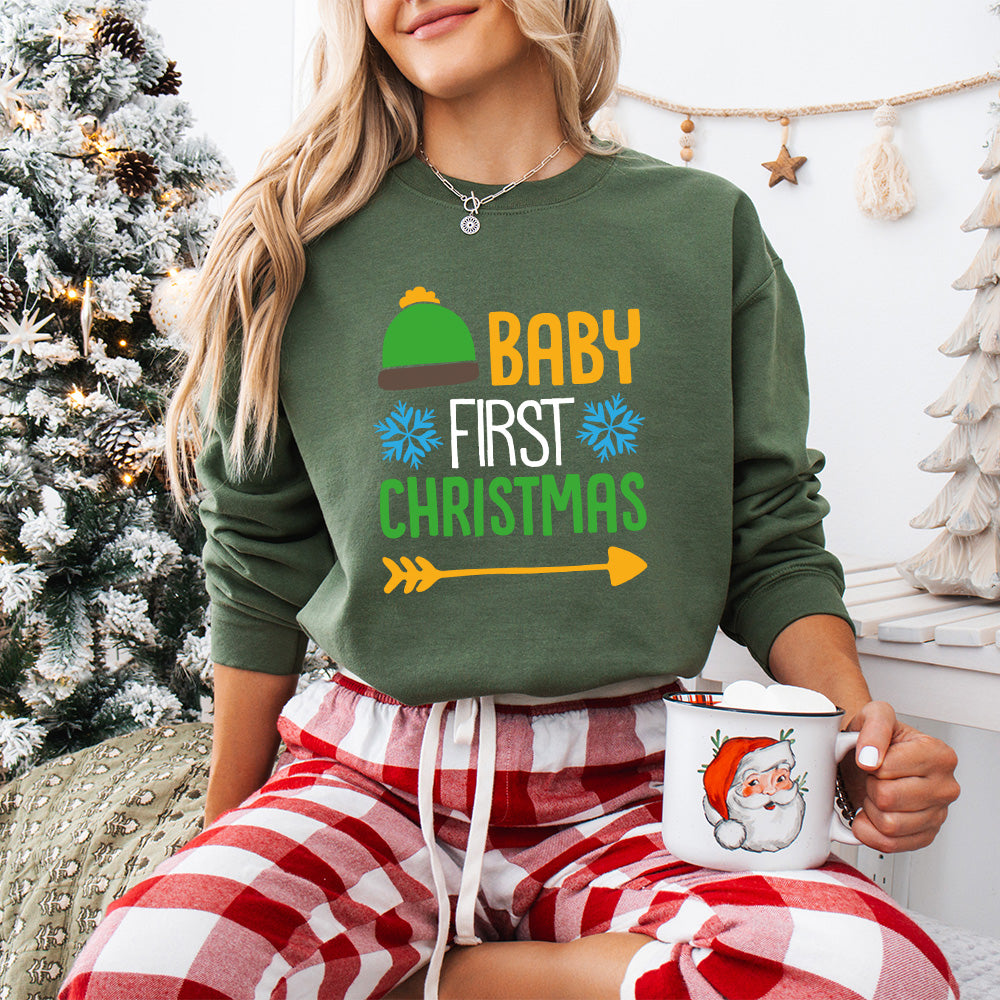 Baby First Christmas Design - Christmas Unisex Crewneck T-Shirt Sweatshirt Hoodie