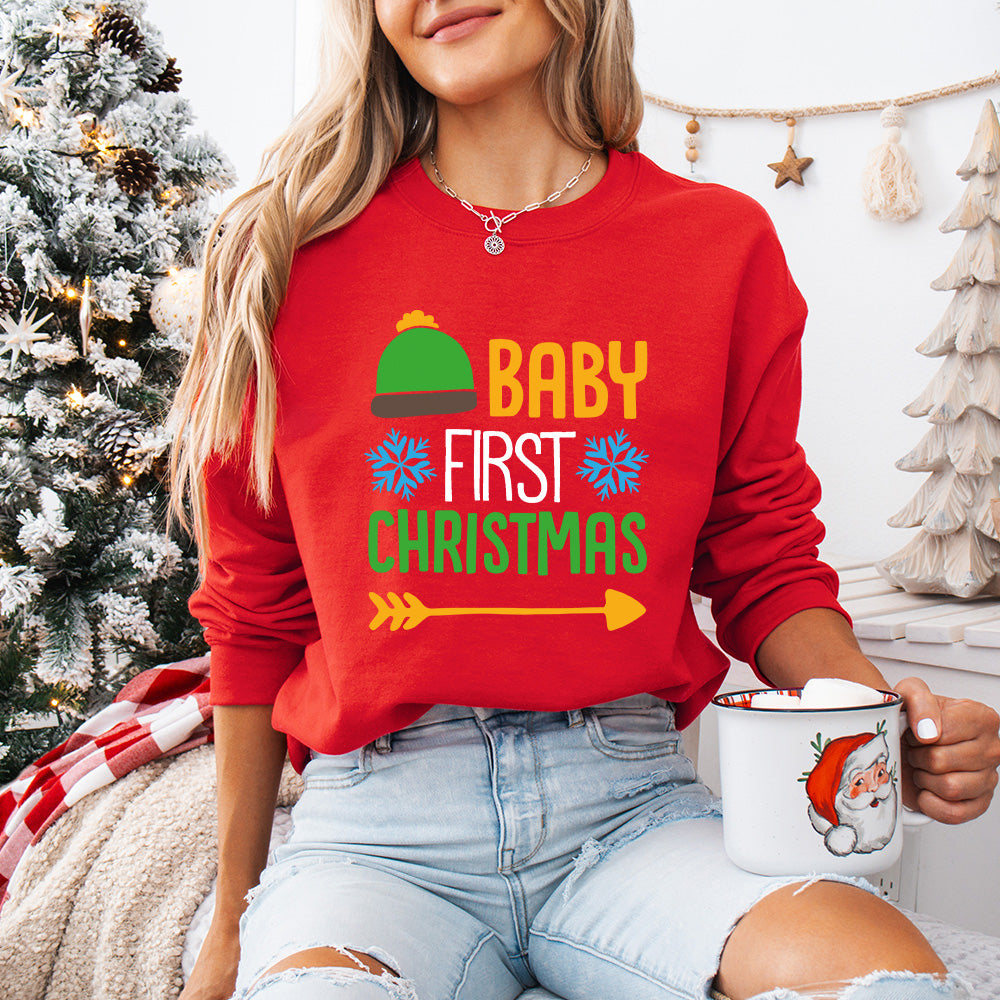 Baby First Christmas Design - Christmas Unisex Crewneck T-Shirt Sweatshirt Hoodie