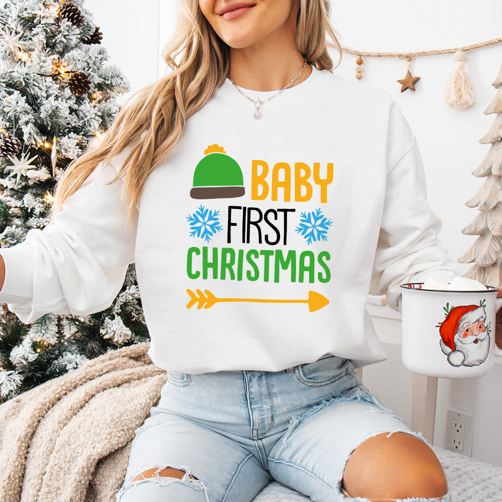 Baby First Christmas Design - Christmas Unisex Crewneck T-Shirt Sweatshirt Hoodie