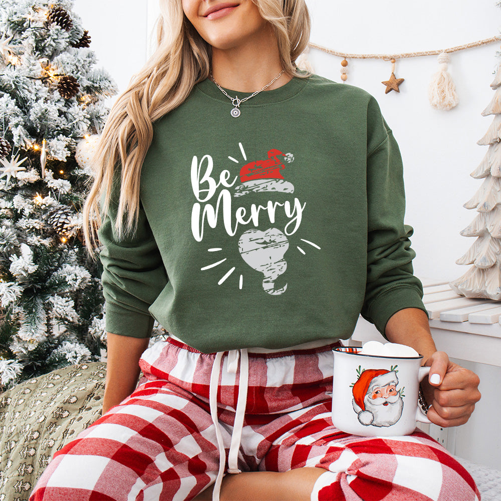Be Merry Design - Christmas Unisex Crewneck T-Shirt Sweatshirt Hoodie