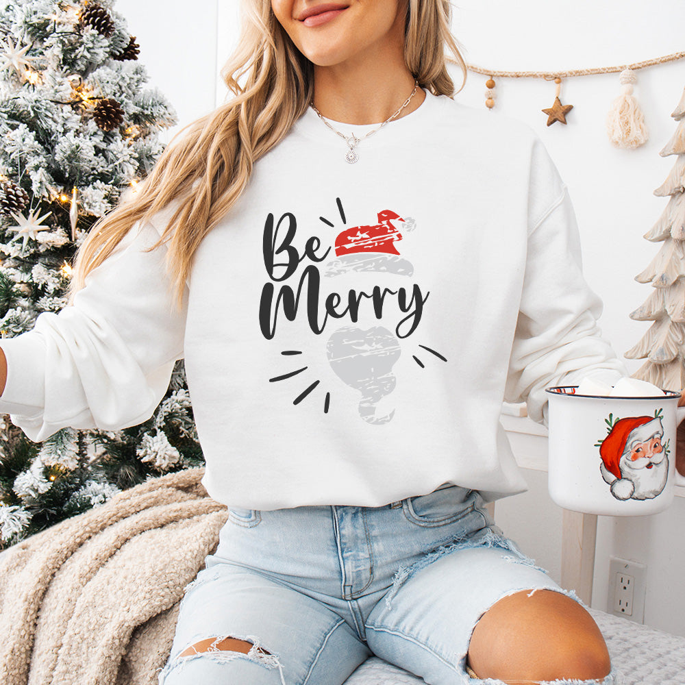 Be Merry Design - Christmas Unisex Crewneck T-Shirt Sweatshirt Hoodie