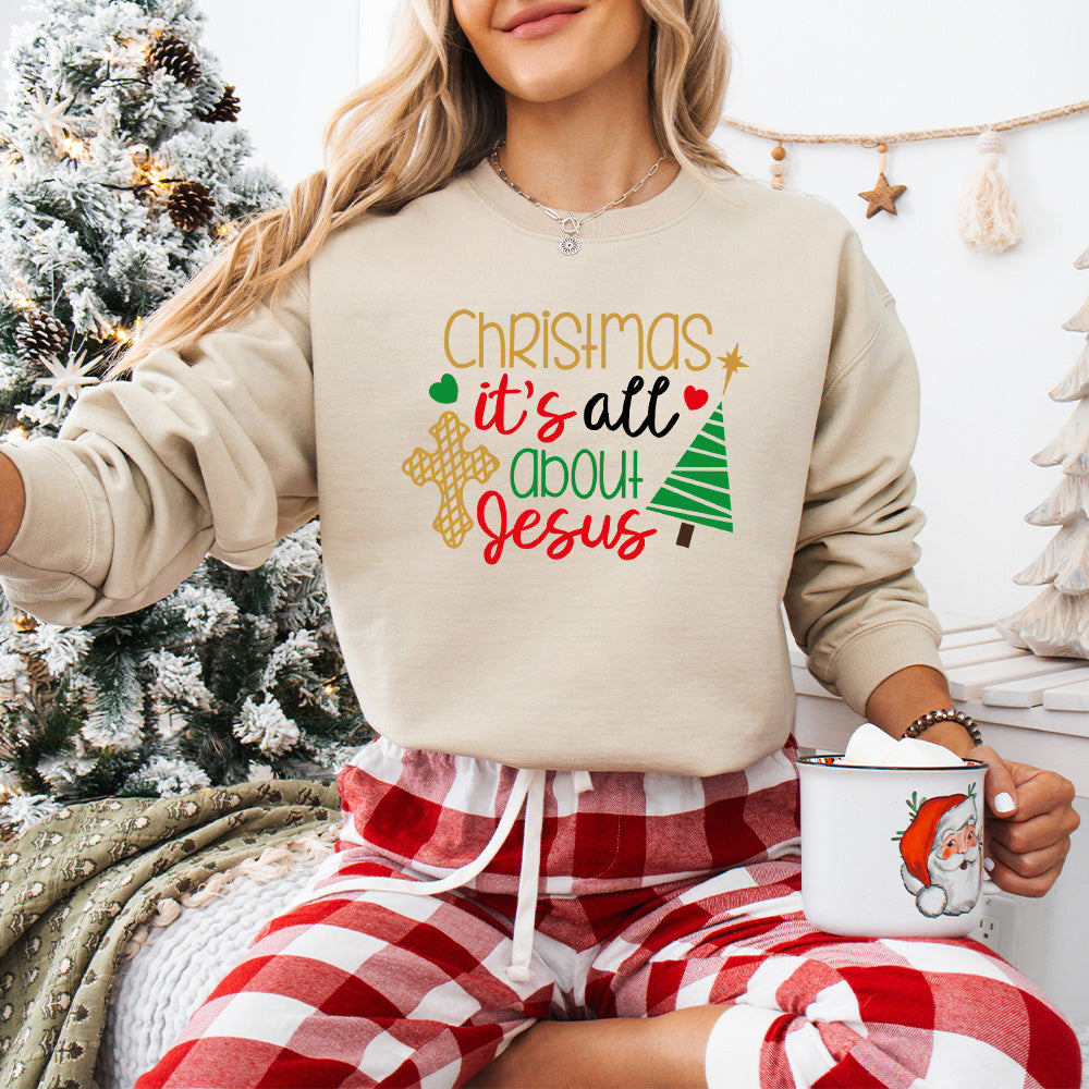 Christmas It's All About Jesus Design - Christmas Unisex Crewneck T-Shirt Sweatshirt Hoodie
