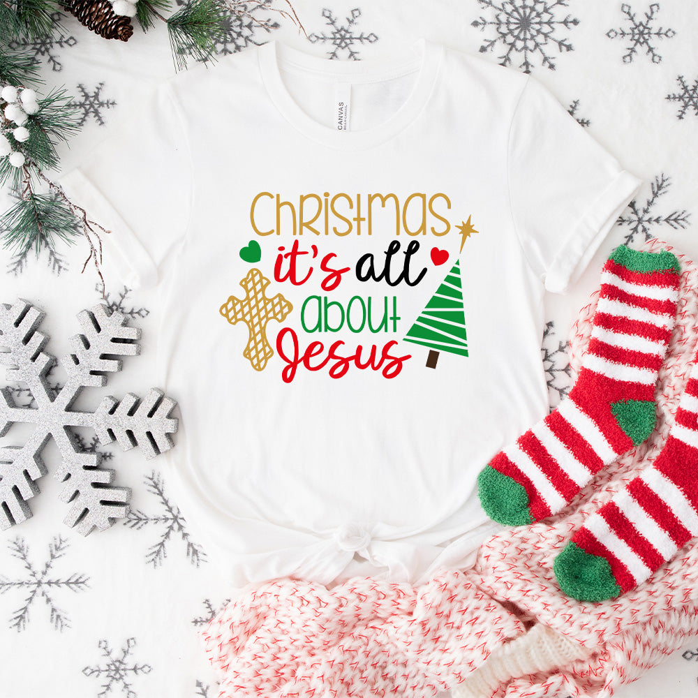 Christmas It's All About Jesus Design - Christmas Unisex Crewneck T-Shirt Sweatshirt Hoodie