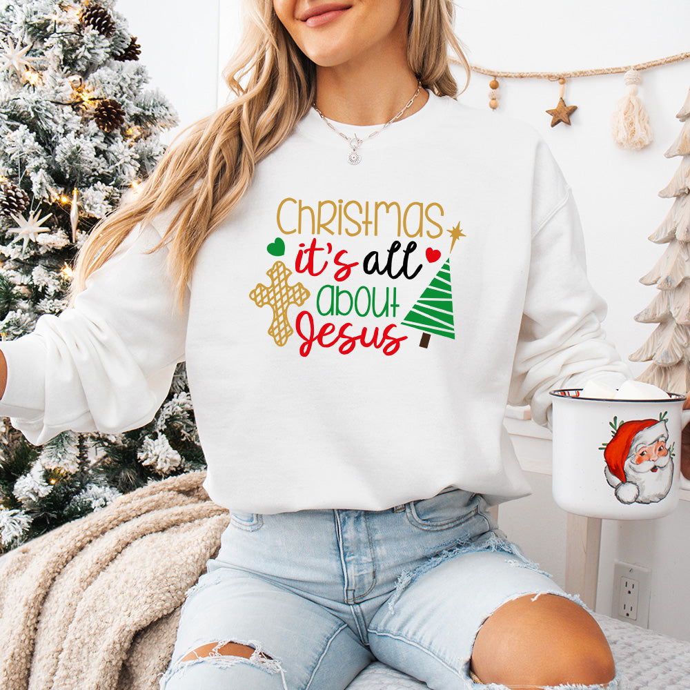 Christmas It's All About Jesus Design - Christmas Unisex Crewneck T-Shirt Sweatshirt Hoodie