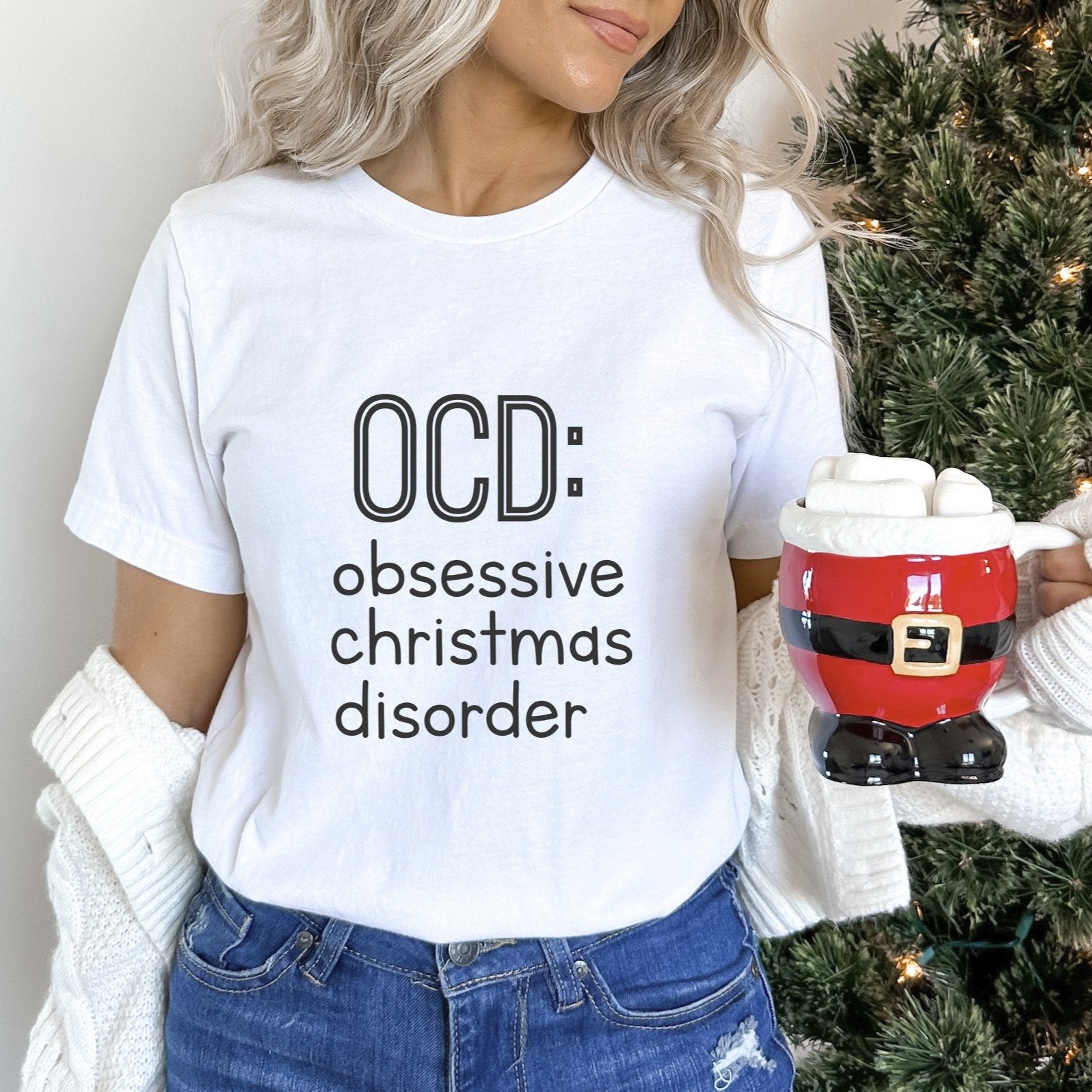 OCD: Obsessive Christmas Disorder Design - Christmas Unisex Crewneck T-Shirt Sweatshirt Hoodie