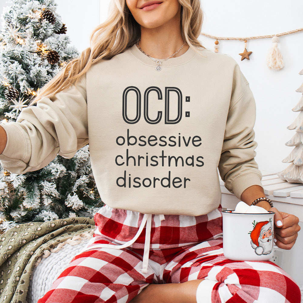 OCD: Obsessive Christmas Disorder Design - Christmas Unisex Crewneck T-Shirt Sweatshirt Hoodie
