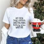 Hot Cocoa Christmas Movies Warm Fire - Christmas Unisex Crewneck T-Shirt Sweatshirt Hoodie
